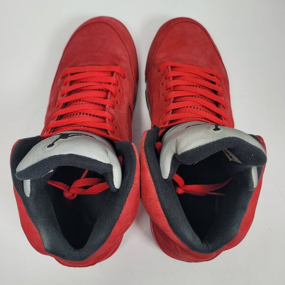 Air Jordan 5 Retro 2017 Men's Red Suede Sneakers 136027-602 US Size 12 - Picture 5 of 9